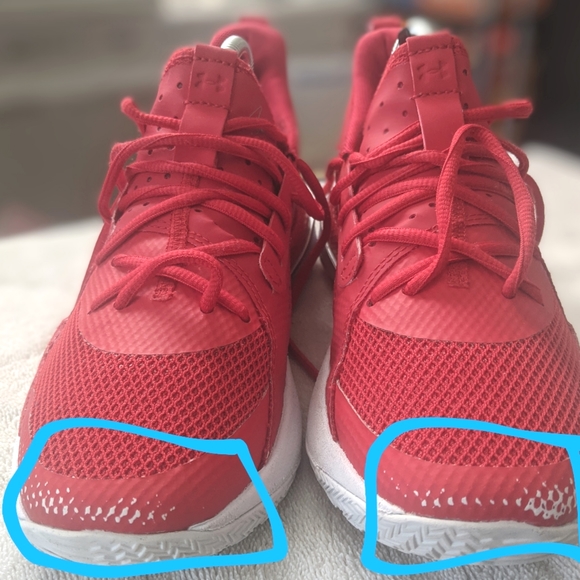 UNDER ARMOUR Men's Curry 7 Team Red White Basketball Shoe - Picture 3 of 6
